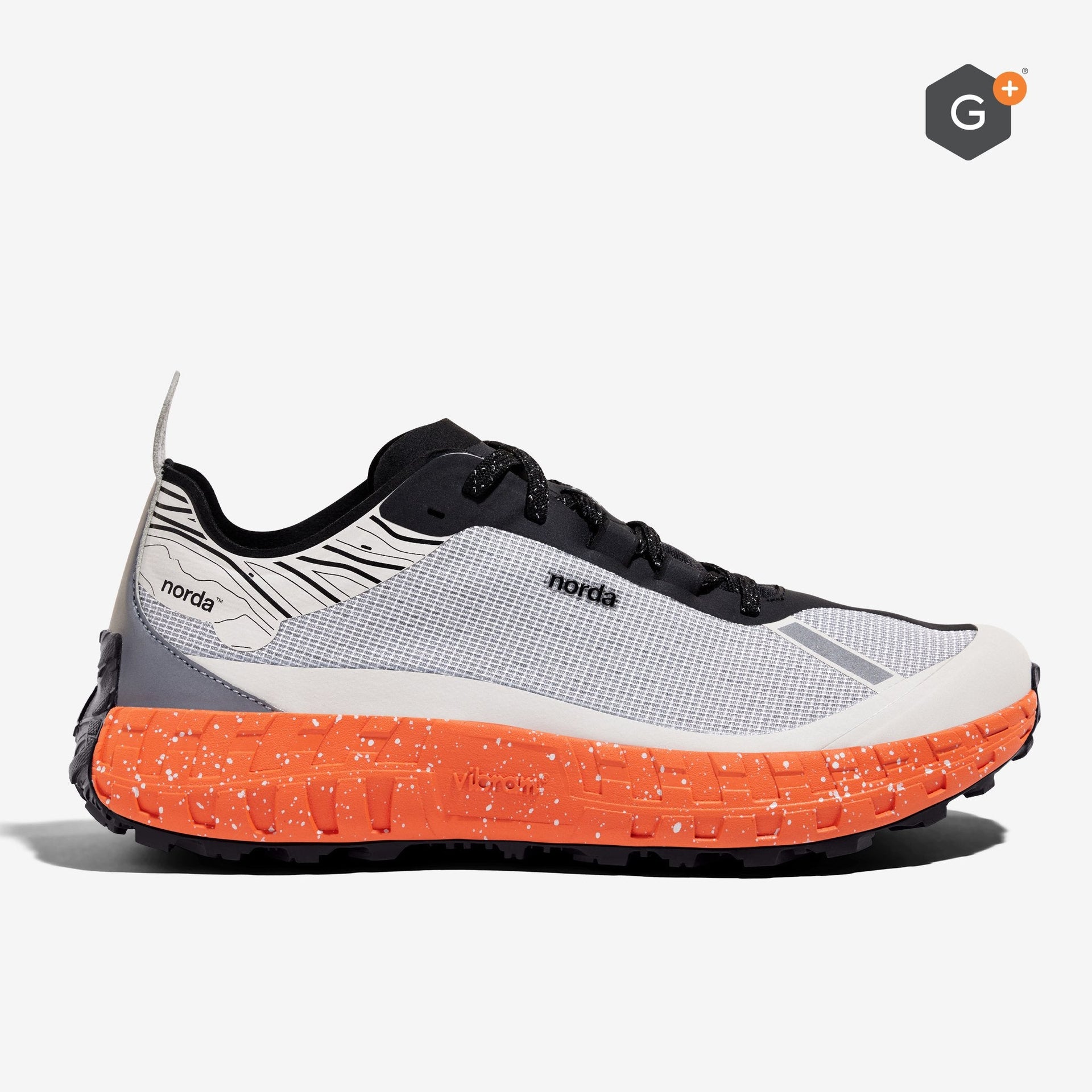 Men's Winter Trail Shoes in Grey Orange 001 G+ Spike - norda run