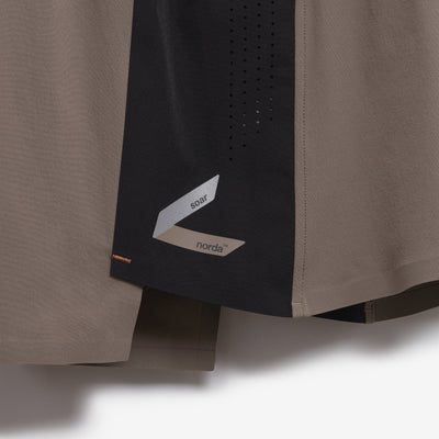 Men's Run Shorts norda x Soar/Black Deep Taupe Logo Details