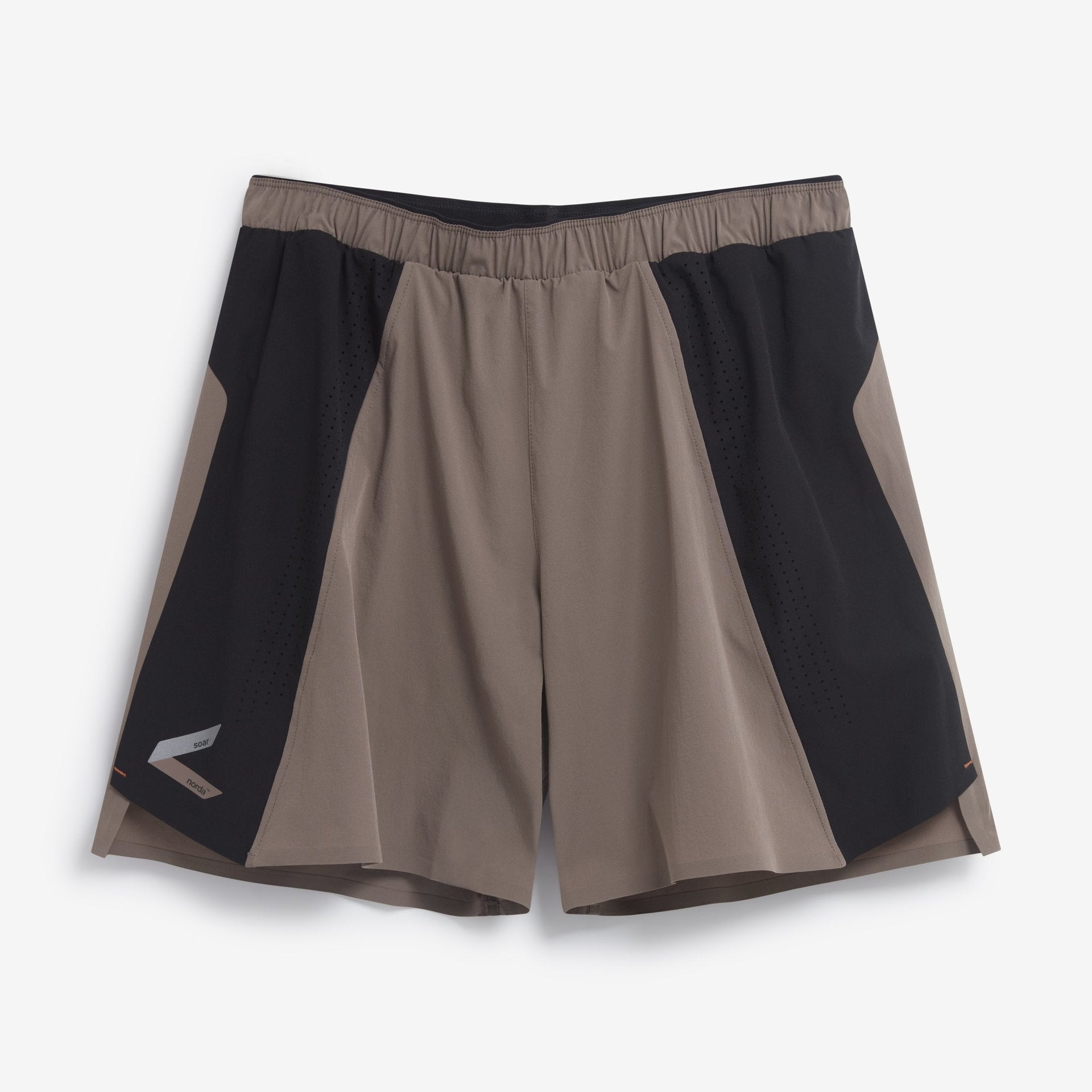 Women's Run Shorts norda x Soar/Black Deep Taupe Front View