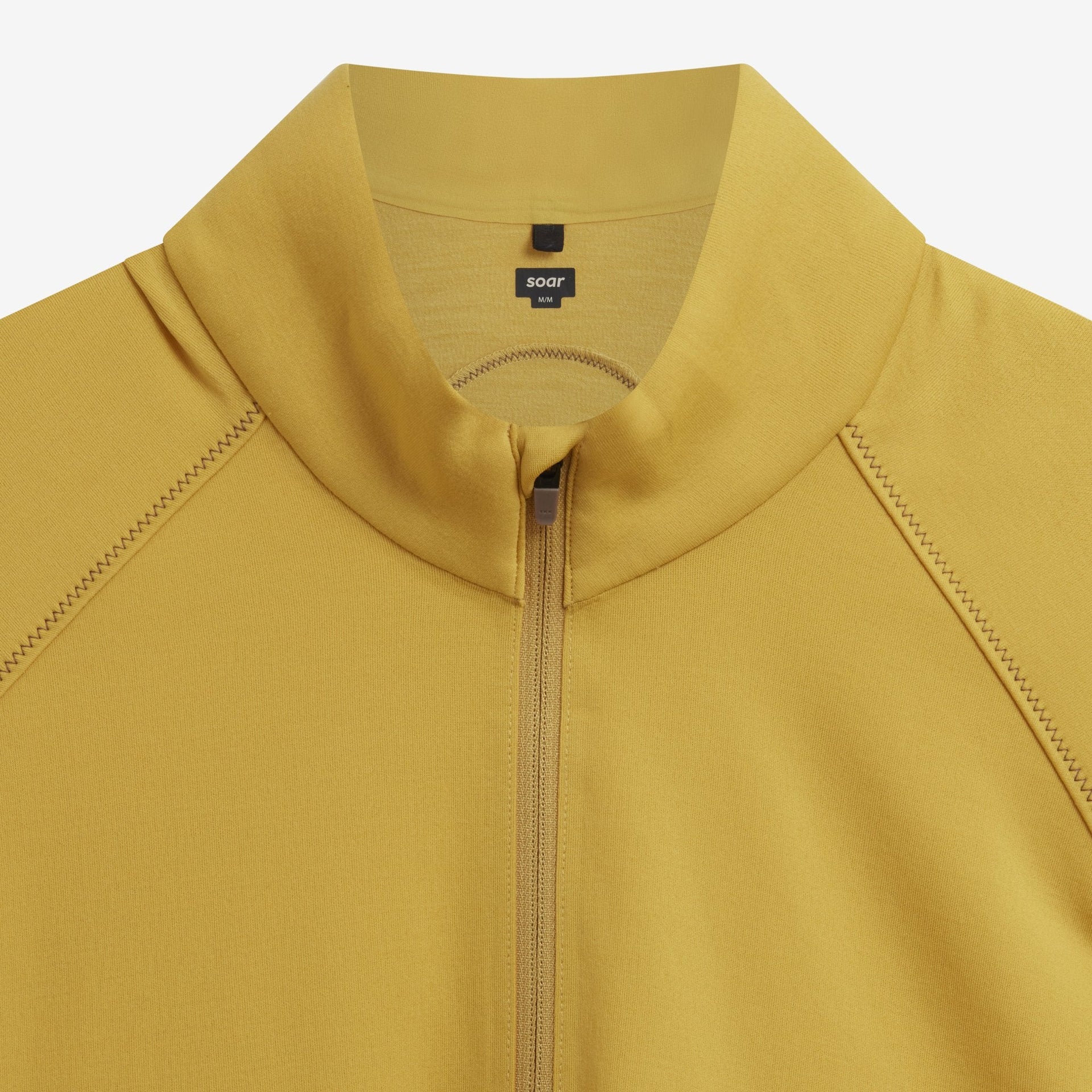 Men's WoolTech Top  norda x Soar/Ceylon Yellow Mock Neck Details